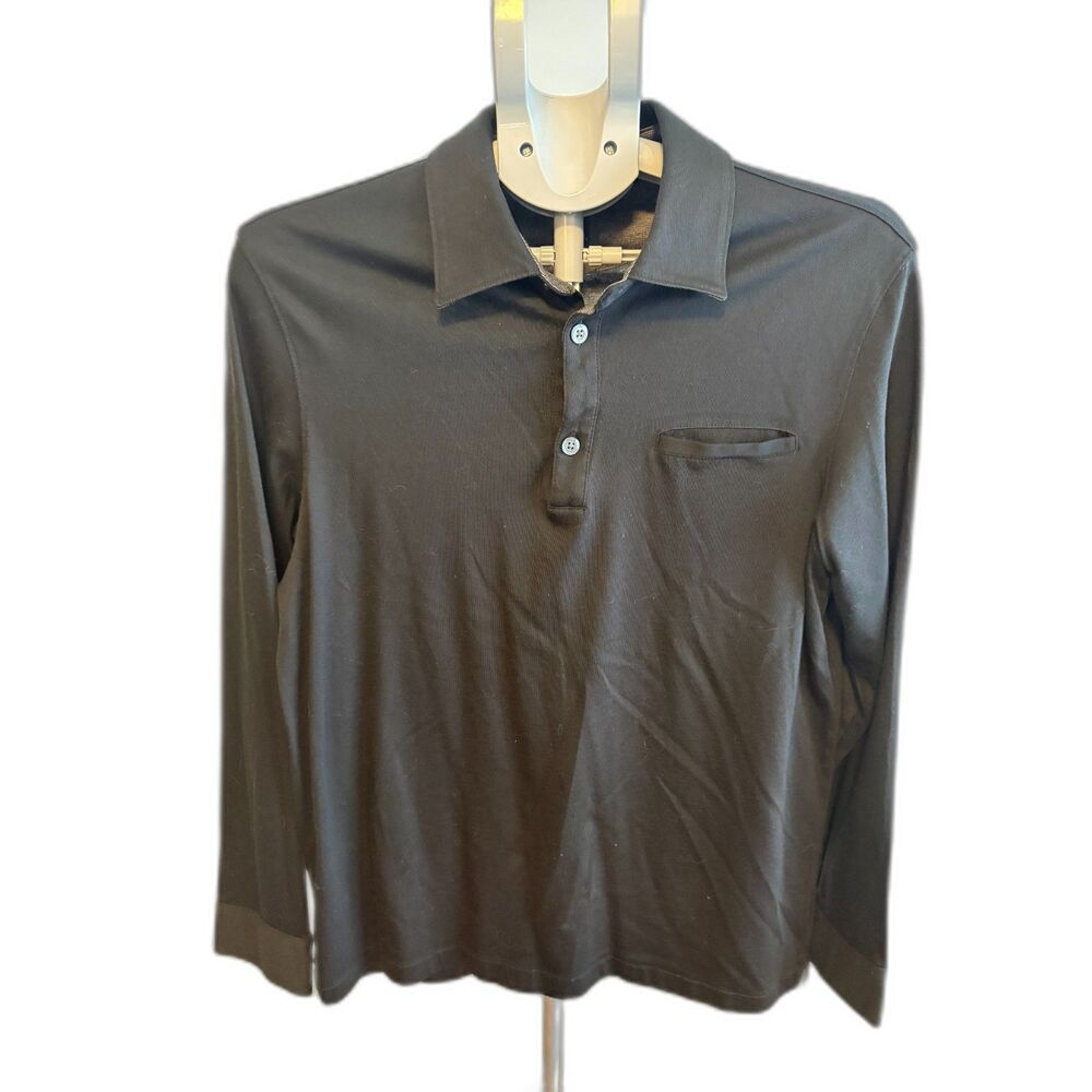 Banana Republic Mens Dark Grey Knit Long Sleeve Pullover Front Pocket Medium